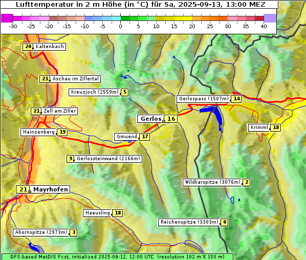 Temperatur, 13. 9. 2025