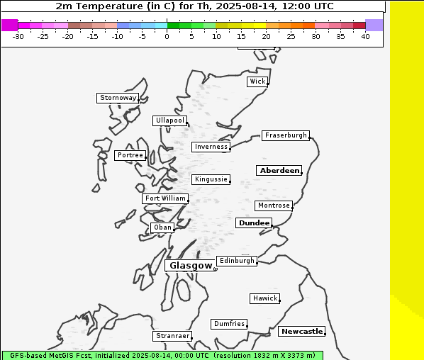 Temperatur, 14. 8. 2025
