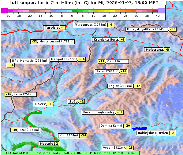 Temperatur, 7. 1. 2026