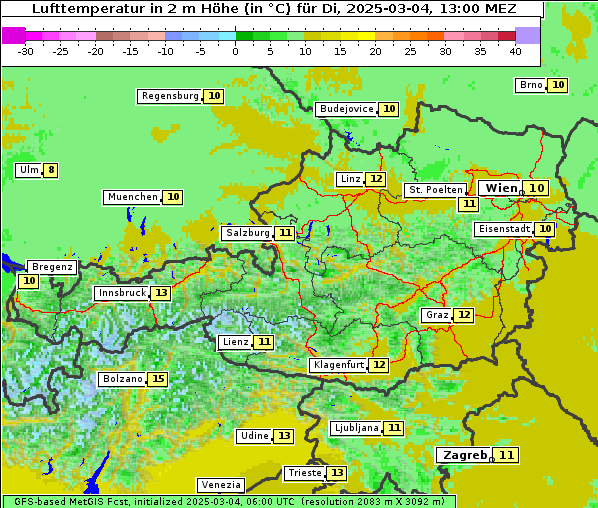 Temperatur, 4. 3. 2025