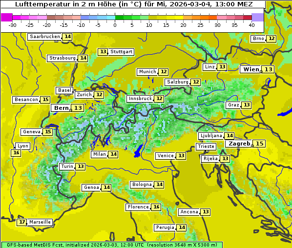 Temperatur, 4. 3. 2026