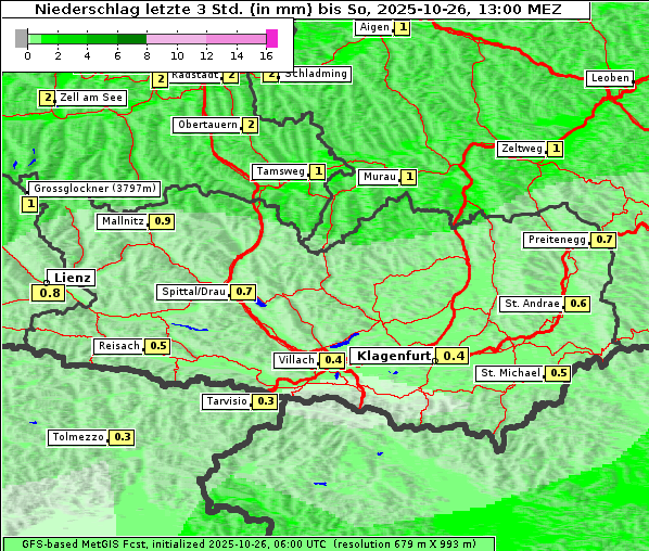 Niederschlag, 26. 10. 2025