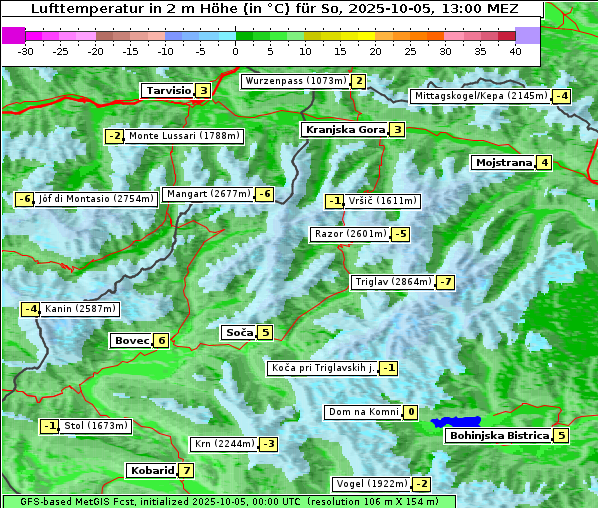 Temperatur, 5. 10. 2025