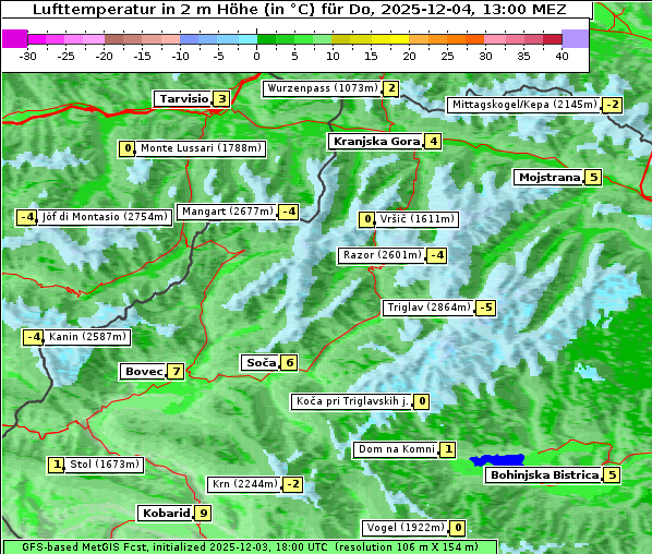 Temperatur, 4. 12. 2025
