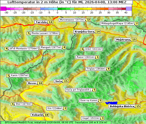 Temperatur, 8. 4. 2026