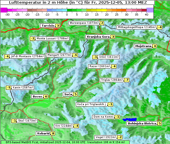 Temperatur, 5. 12. 2025