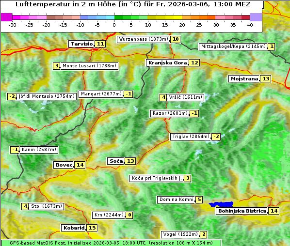 Temperatur, 6. 3. 2026