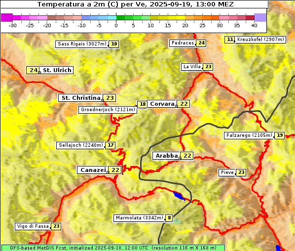 Temperatur, 19. 9. 2025