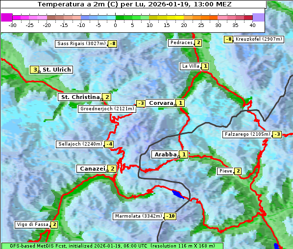Temperatur, 19. 1. 2026