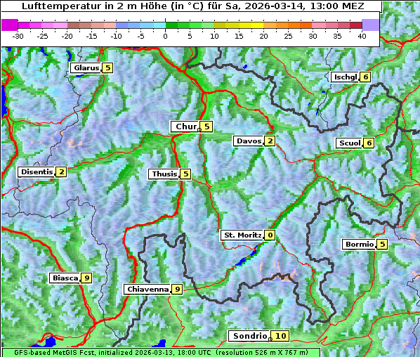 Temperatur, 14. 3. 2026