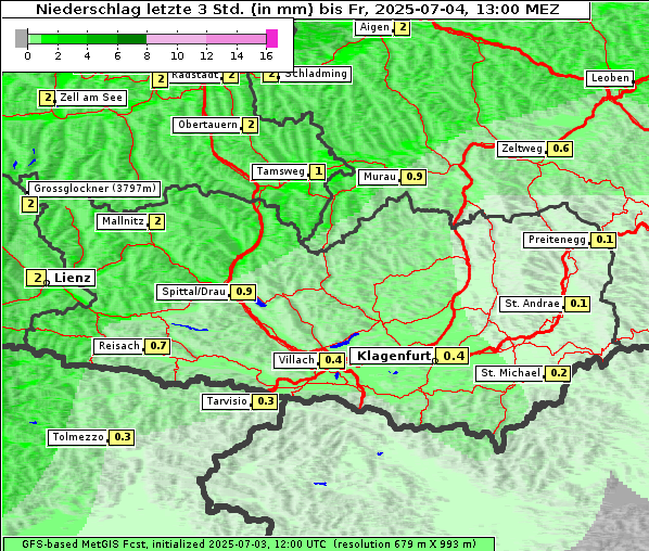 Niederschlag, 4. 7. 2025