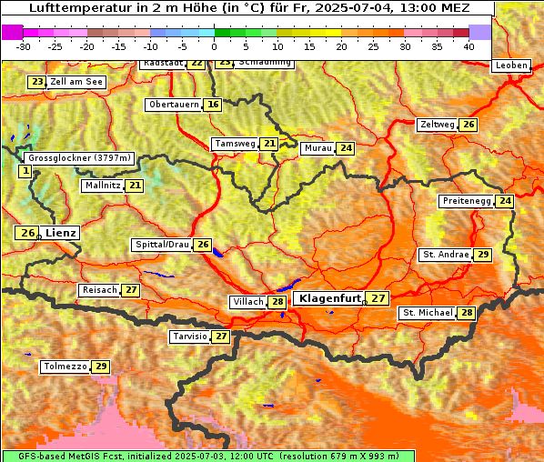 Temperatur, 4. 7. 2025