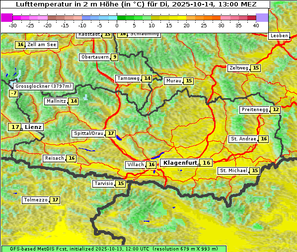 Temperatur, 14. 10. 2025