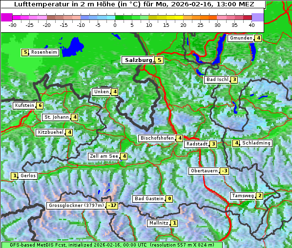 Temperatur, 16. 2. 2026