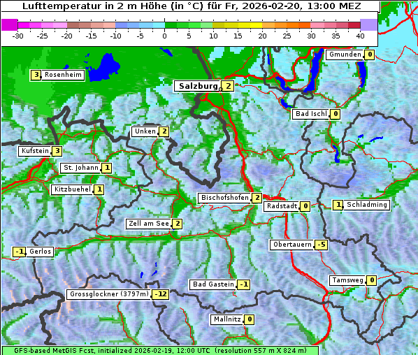 Temperatur, 20. 2. 2026