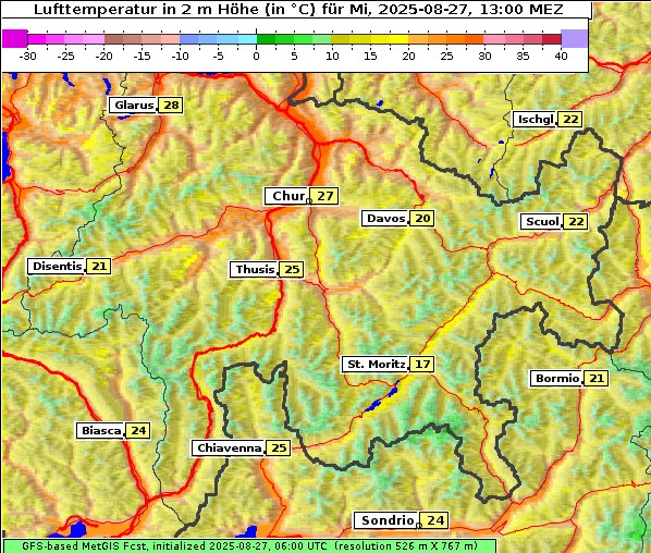 Temperatur, 27. 8. 2025