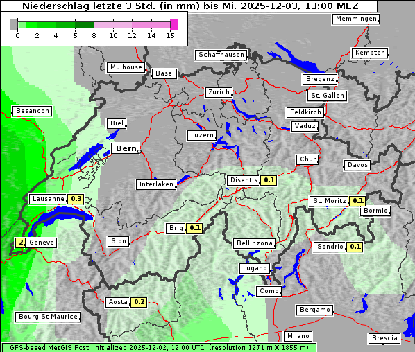Niederschlag, 3. 12. 2025