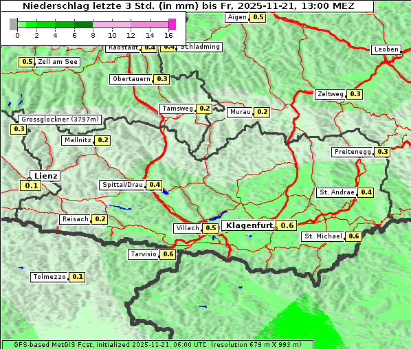 Niederschlag, 21. 11. 2025