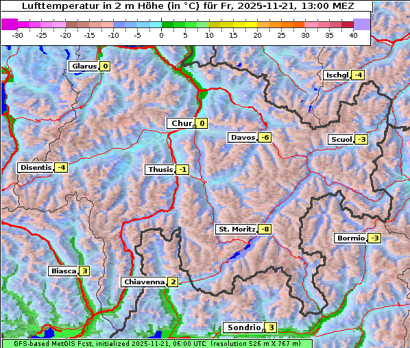 Temperatur, 21. 11. 2025