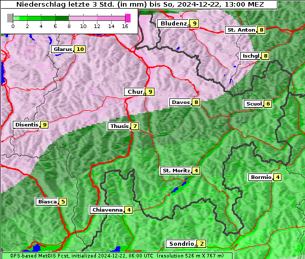 Niederschlag, 22. 12. 2024