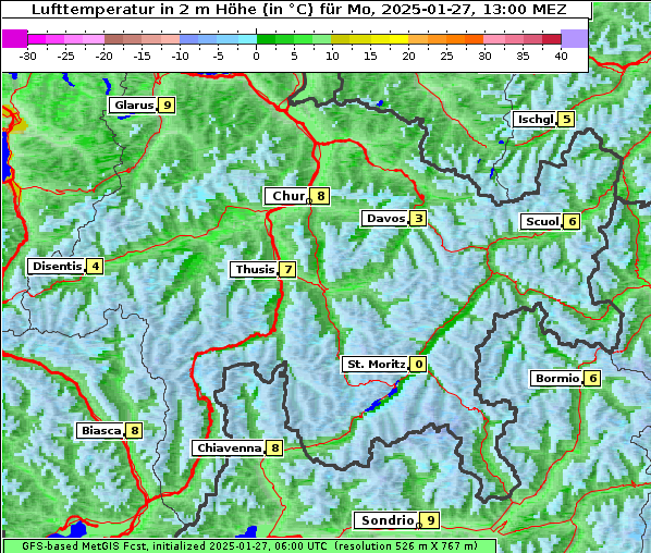 Temperatur, 27. 1. 2025