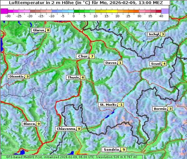 Temperatur, 9. 2. 2026