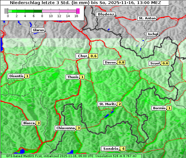 Niederschlag, 16. 11. 2025