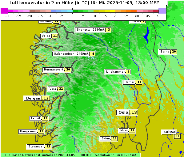 Temperatur, 5. 11. 2025