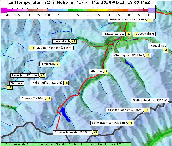 Temperatur, 12. 1. 2026