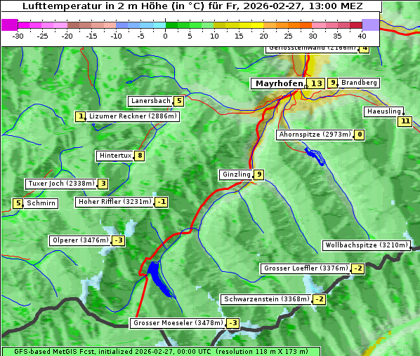 Temperatur, 27. 2. 2026