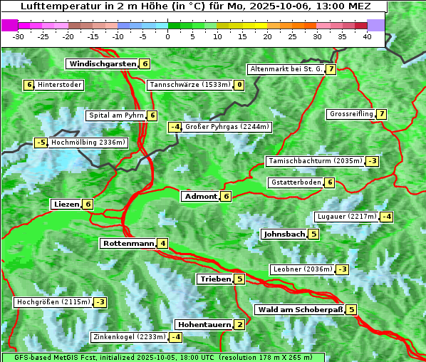 Temperatur, 6. 10. 2025