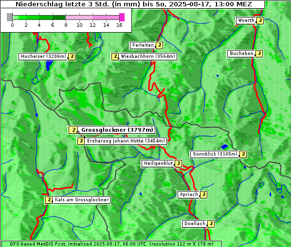 Niederschlag, 17. 8. 2025