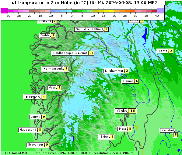 Temperatur, 8. 4. 2026