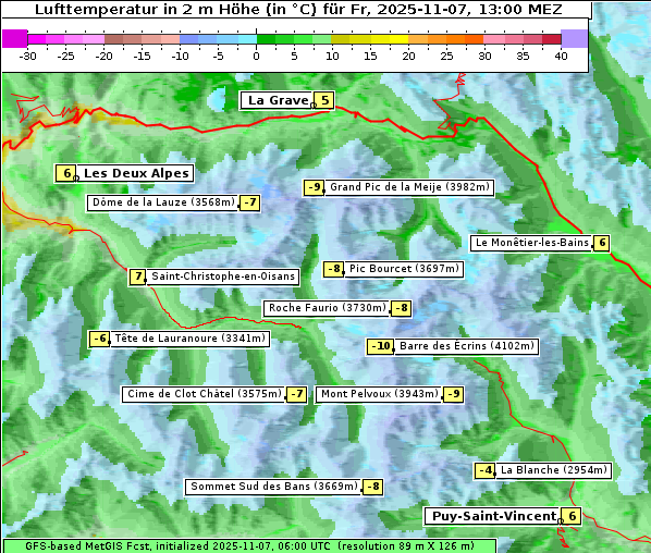 Temperatur, 7. 11. 2025