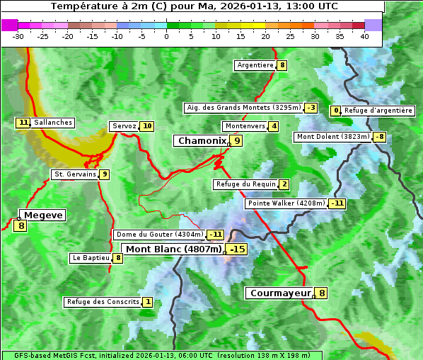 Temperatur, 13. 1. 2026