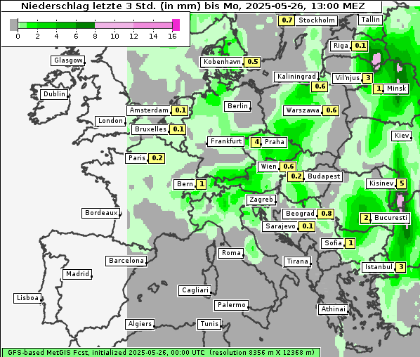 Niederschlag, 26. 5. 2025