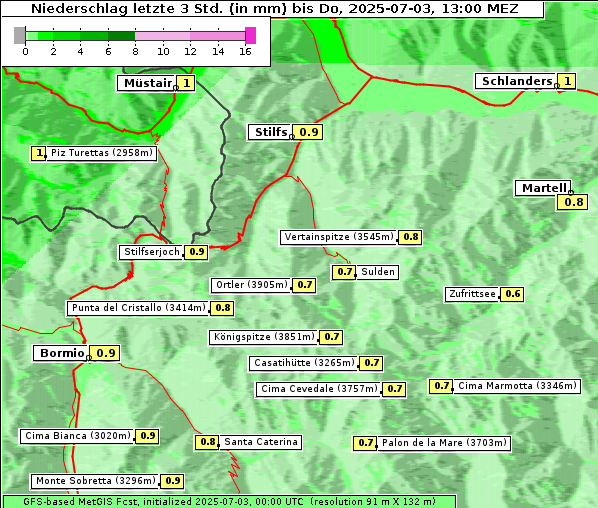 Niederschlag, 3. 7. 2025
