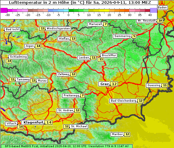 Temperatur, 11. 4. 2026