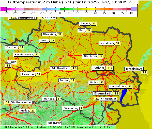 Temperatur, 7. 11. 2025