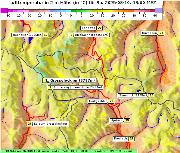 Temperatur, 10. 8. 2025