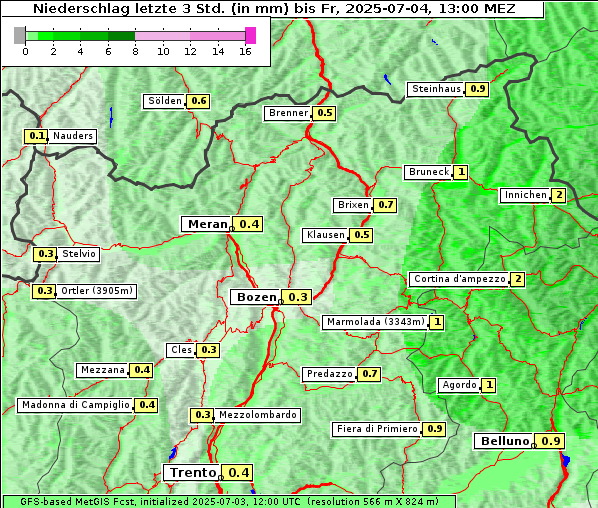 Niederschlag, 4. 7. 2025