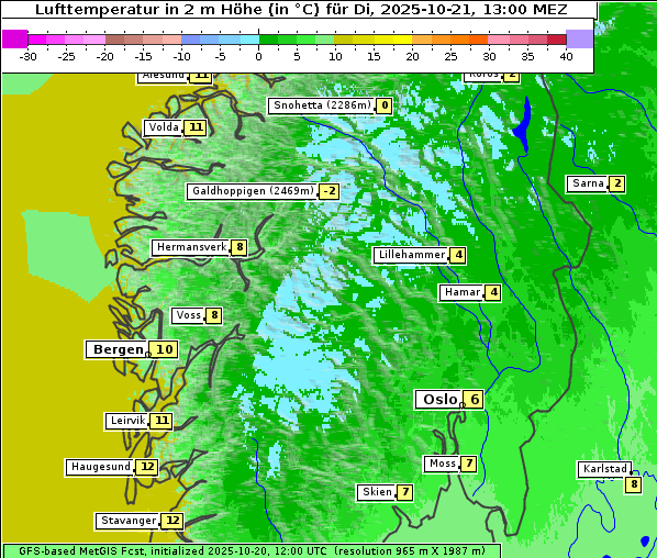 Temperatur, 21. 10. 2025