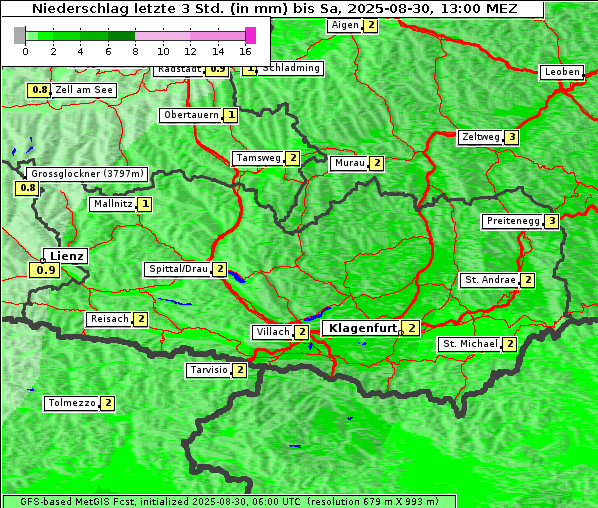 Niederschlag, 30. 8. 2025