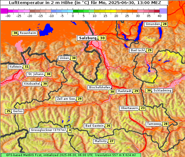Temperatur, 30. 6. 2025
