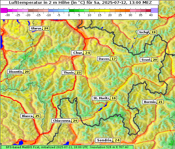 Temperatur, 12. 7. 2025