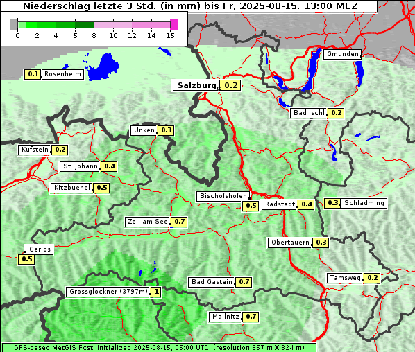 Niederschlag, 15. 8. 2025