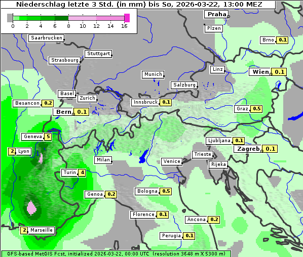 Niederschlag, 22. 3. 2026