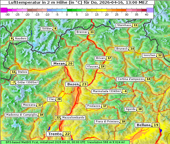 Temperatur, 16. 4. 2026