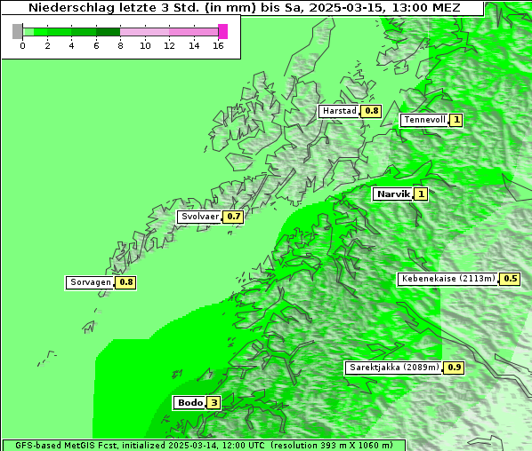 Niederschlag, 15. 3. 2025