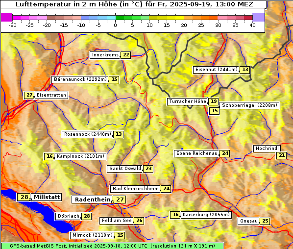 Temperatur, 19. 9. 2025